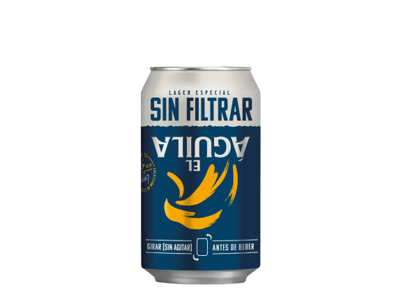 Lata cerveza El Águila Sin Filtrar